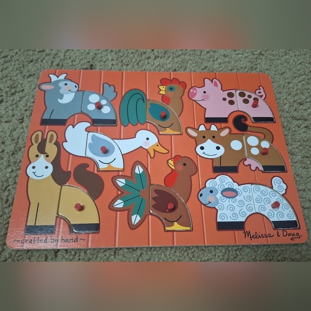 Mellisa & Doug Lot Of Six Wooden Puzzles Crafted By Hand - Picture 8 of 8